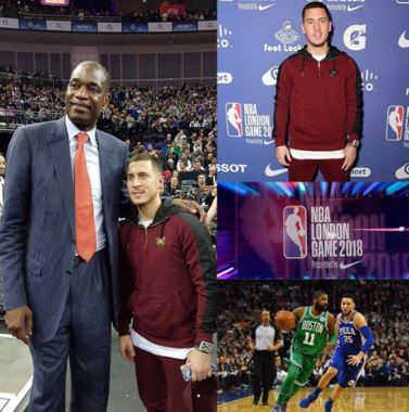 Leo Hazard father Eden Hazard in the NBA match.
